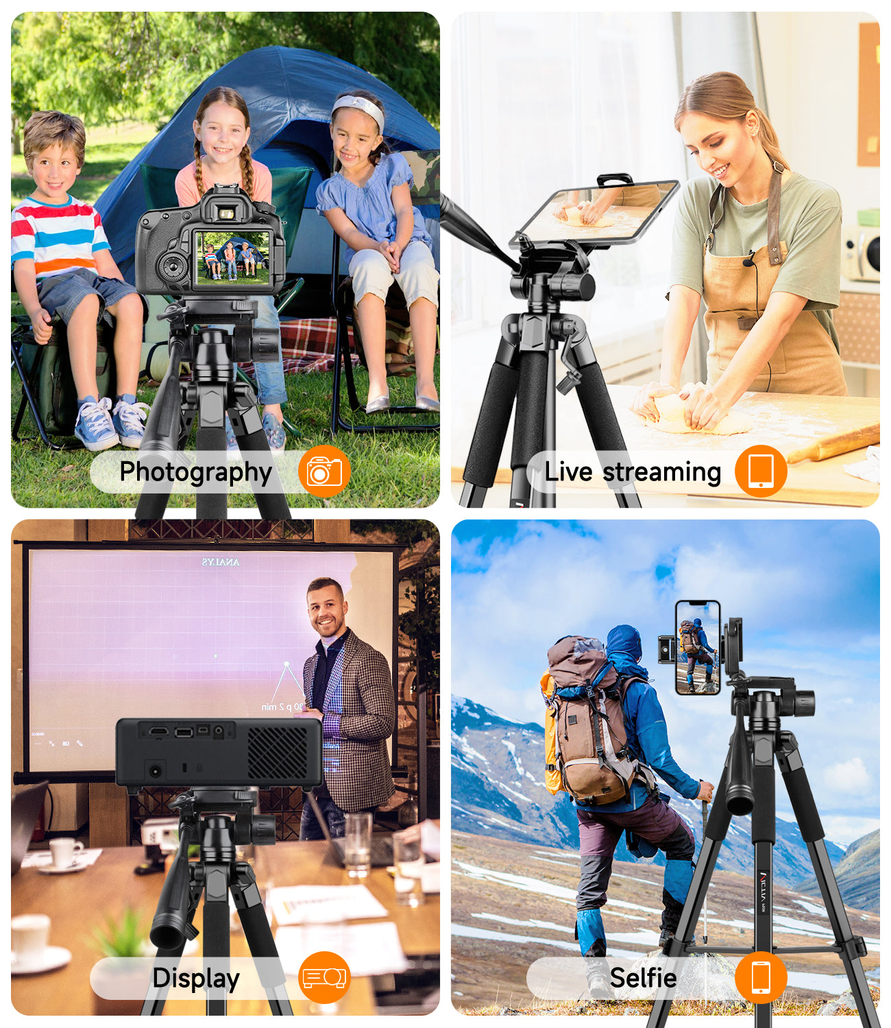 Victiv 68" Tripod Stand for Phone, Tripod Stand for Video Recording, Camera Tripod Stand for Phone/Camera/DSLR, Compatible with iPhone Samsung Galaxy Xiaomi Vivo Canon(IN)