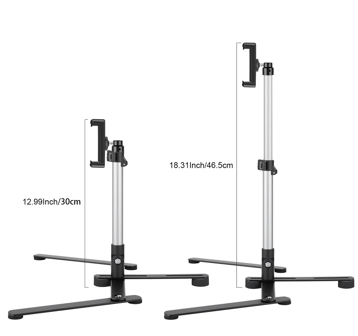 VICTIV Overhead Video Tripod Mobile Holder with 1/4" Screw Adaptor for Phone, Camera, Webcam and Projector, Phone Stand for Video Recording, Online Teaching, Live Streaming, Painting