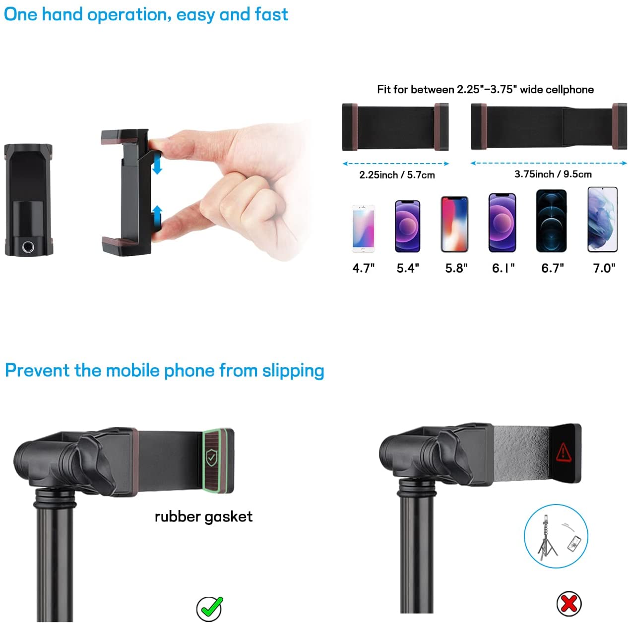 Victiv 68 inch/1.73m Phone Tripod Stand, Selfie Stick Tripod with Remote & Smatrphone Tripod, UPGRADE Foldable Camera Tripod for iphone/Samsung/Huawei/Mobile Phone