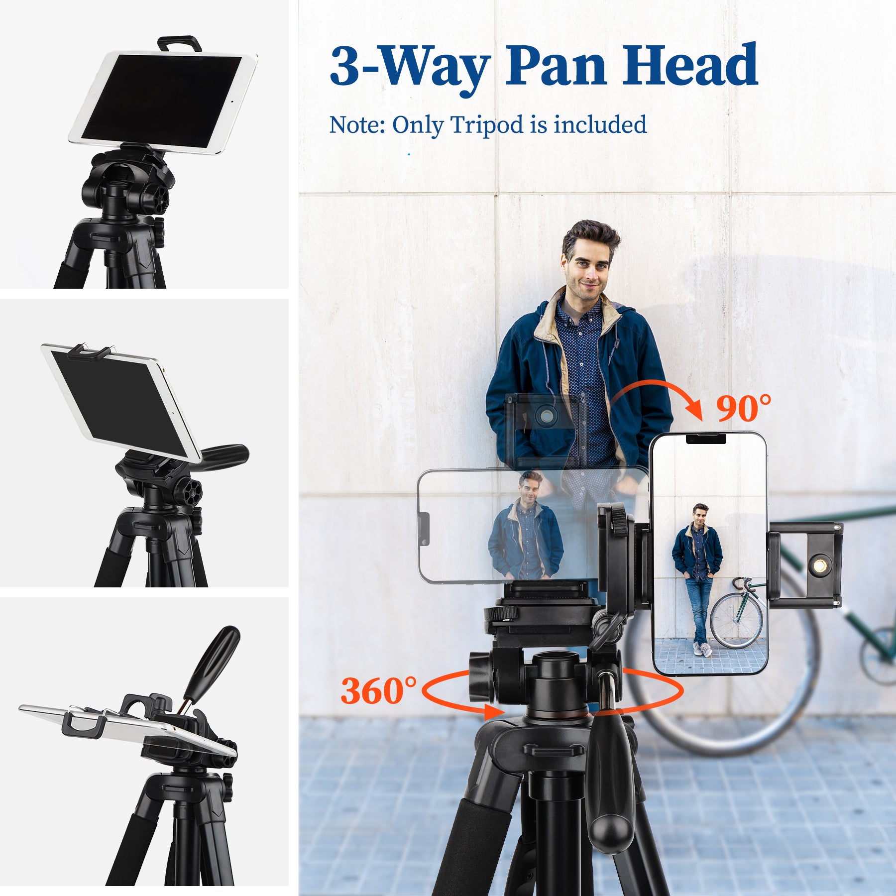 Head Tripod Stand with Carry Bag