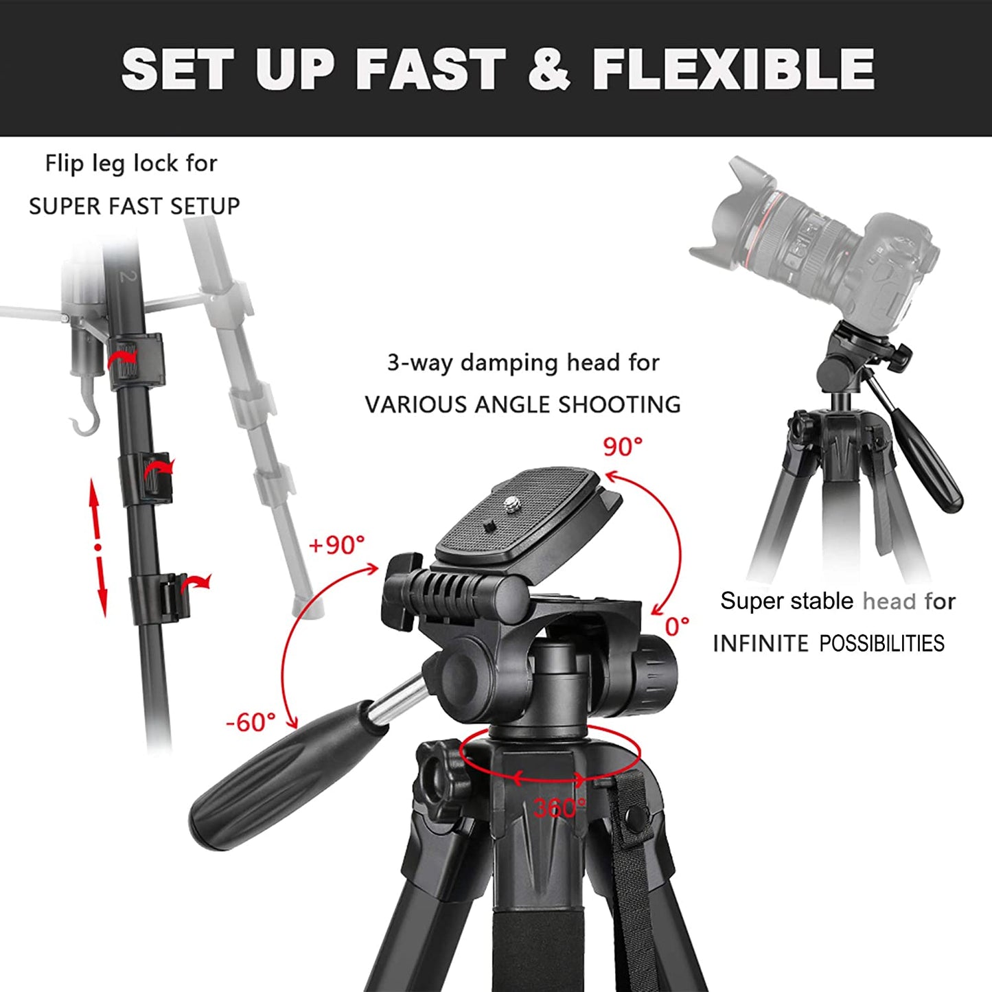 Victiv 72-inch Camera Tripod Aluminum Monopod T72 Max. Height 182 cm - –  Victiv Photography Gear