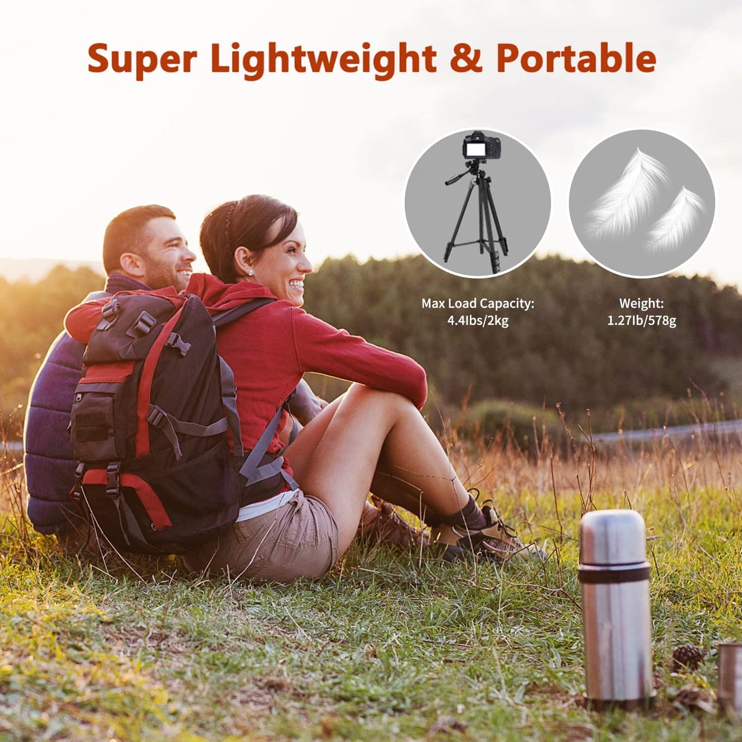 Victiv 54" Phone Tripod, Lightweight Aluminum Camera Tripod, Portable Mobile Phone Tripod Stand for Smartphone iphone Samsung/DSLR Canon Nikon with Phone Holder & Control Remote