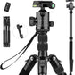 VICTIV 77" Camera Tripod, Travel Tripod for DSLR, Aluminum Professional Tripod with 360° Ball Head, Monopod for Cameras with Carry Bag, Tripod for Spotting Scopes and Binoculars, 34lbs Load-AT25 Black